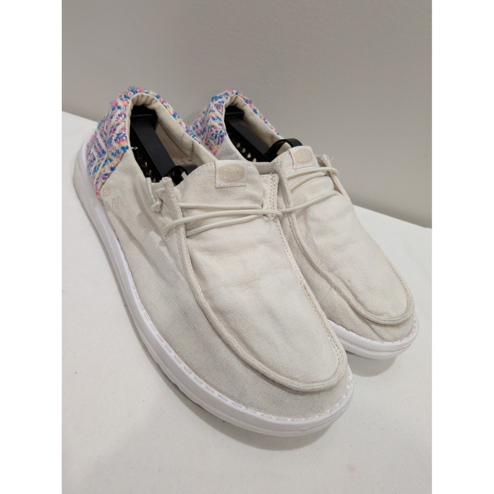 HEY DUDE Wendy Funk Surf Baja Ivory Multi Women Slip On Shoes W9 43156-1MV